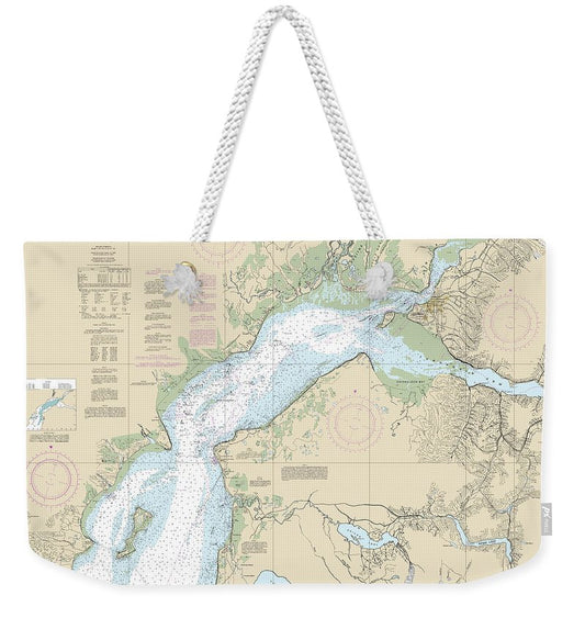 Nautical Chart-16660 Cook Inlet-northern Part - Weekender Tote Bag