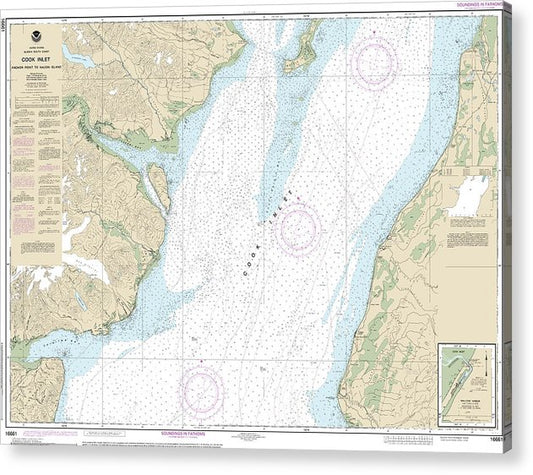 Nautical Chart-16661 Cook Inlet-Anchor Point-Kalgin Island, Ninilchik Harbor  Acrylic Print