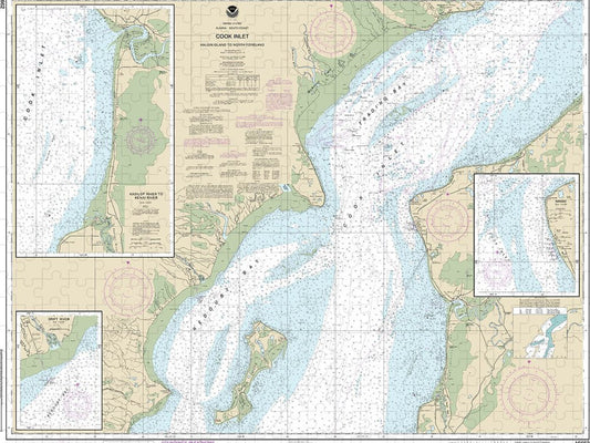 Nautical Chart 16662 Cook Inlet Kalgin Island North Foreland Puzzle