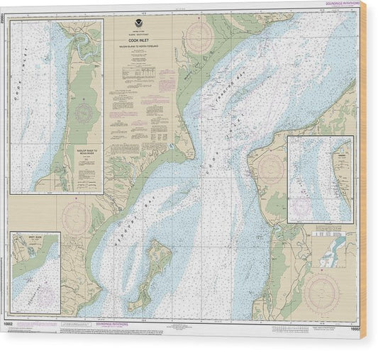 Nautical Chart-16662 Cook Inlet-Kalgin Island-North Foreland Wood Print