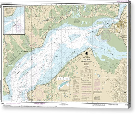 Nautical Chart-16663 Cook Inlet-East Foreland-Anchorage, North Foreland  Acrylic Print