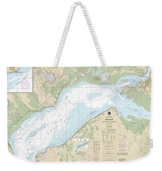Nautical Chart-16663 Cook Inlet-east Foreland-anchorage, North Foreland - Weekender Tote Bag