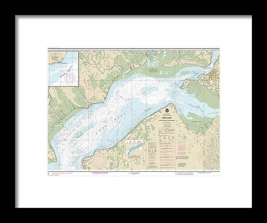 A beuatiful Framed Print of the Nautical Chart-16663 Cook Inlet-East Foreland-Anchorage, North Foreland by SeaKoast