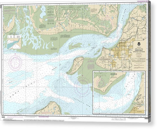 Nautical Chart-16665 Cook Inlet-Approaches-Anchorage, Anchorage  Acrylic Print