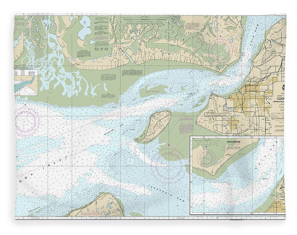 Nautical Chart-16665 Cook Inlet-approaches-anchorage, Anchorage - Blanket