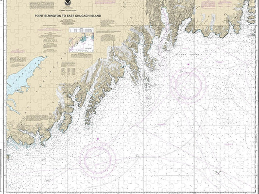 Nautical Chart 16680 Point Elrington East Chugach Island Puzzle