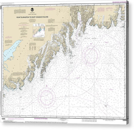 Nautical Chart-16680 Point Elrington-East Chugach Island  Acrylic Print