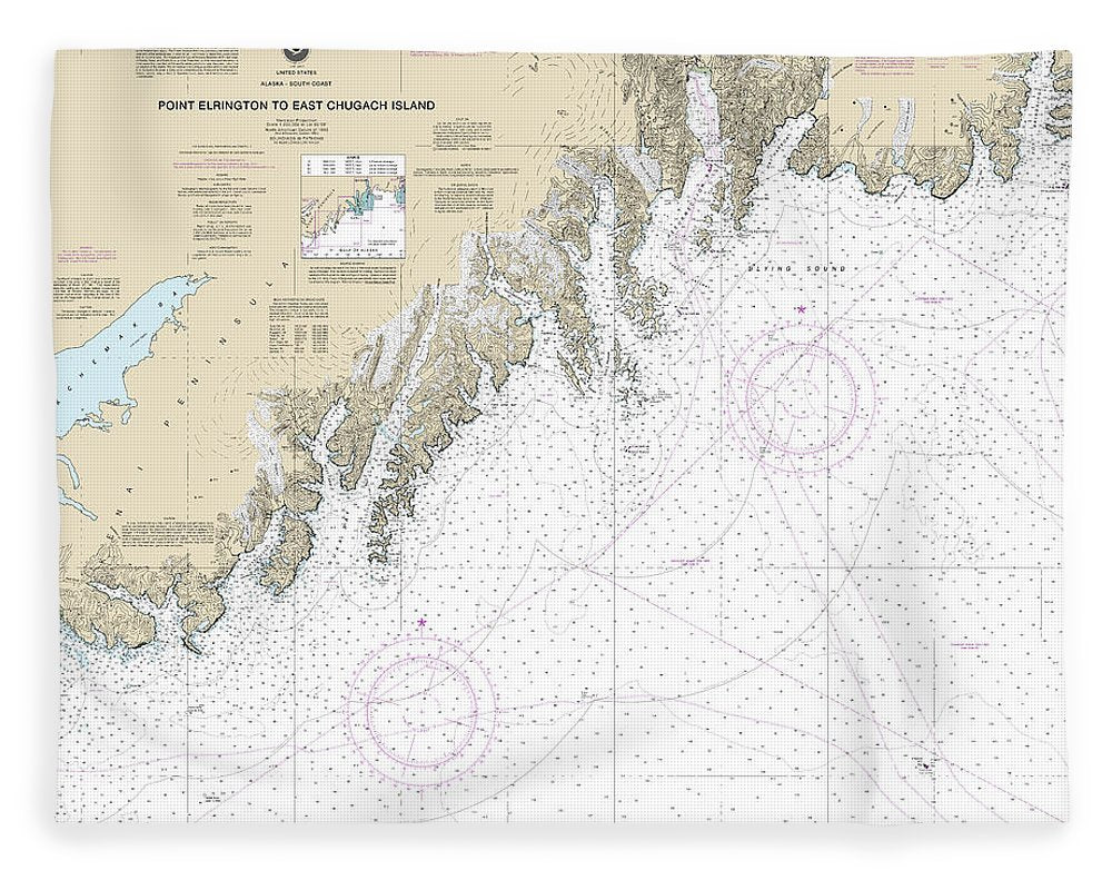 Nautical Chart-16680 Point Elrington-east Chugach Island - Blanket