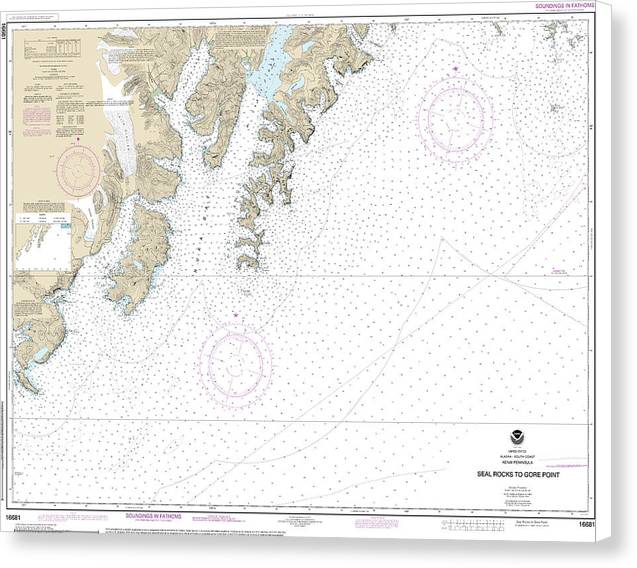 Nautical Chart-16681 Seal Rocks-gore Point - Canvas Print