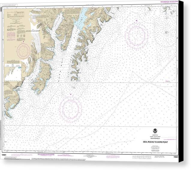 Nautical Chart-16681 Seal Rocks-gore Point - Canvas Print