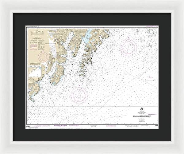 Nautical Chart-16681 Seal Rocks-gore Point - Framed Print