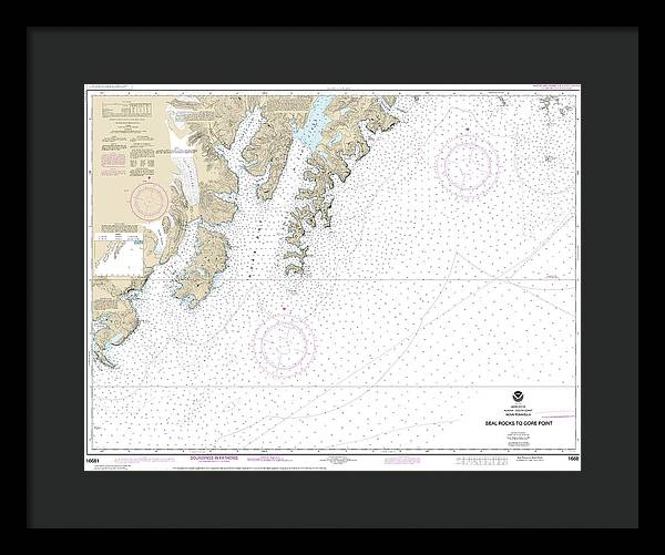 Nautical Chart-16681 Seal Rocks-gore Point - Framed Print