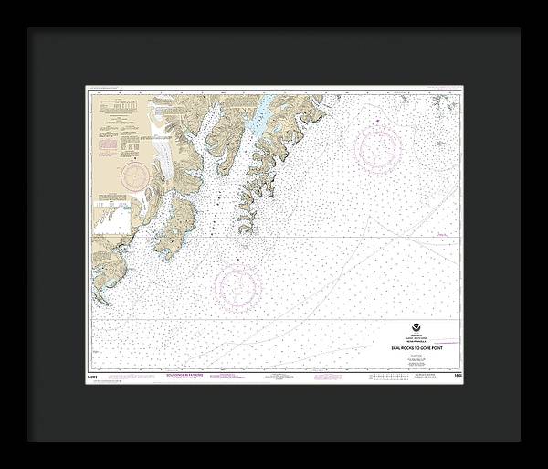 Nautical Chart-16681 Seal Rocks-gore Point - Framed Print