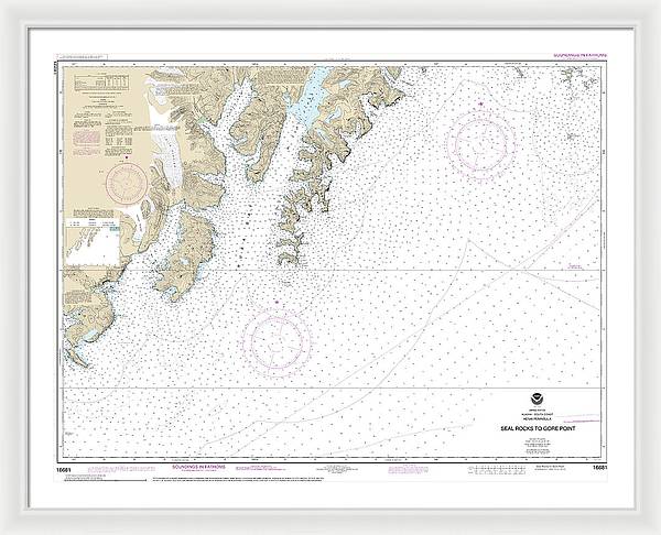 Nautical Chart-16681 Seal Rocks-gore Point - Framed Print