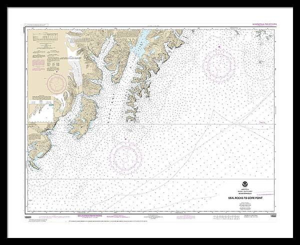 Nautical Chart-16681 Seal Rocks-gore Point - Framed Print