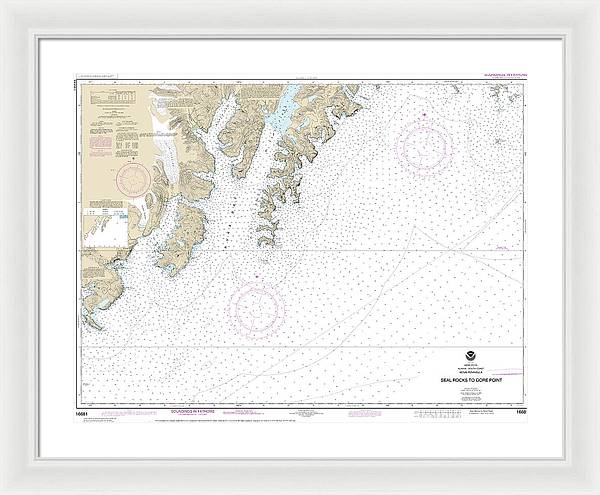 Nautical Chart-16681 Seal Rocks-gore Point - Framed Print