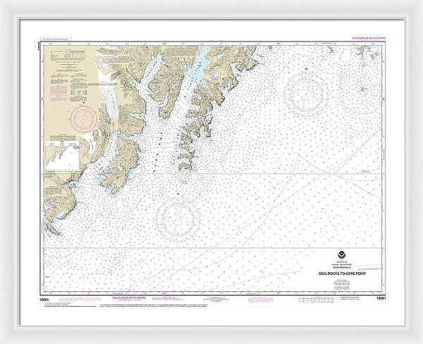 Nautical Chart-16681 Seal Rocks-gore Point - Framed Print