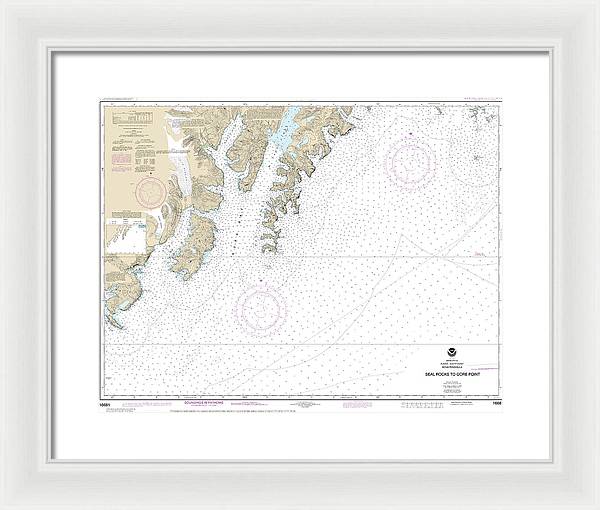 Nautical Chart-16681 Seal Rocks-gore Point - Framed Print