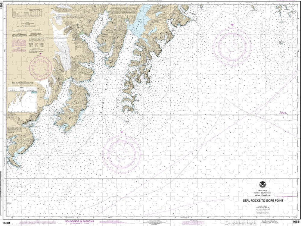 Nautical Chart 16681 Seal Rocks Gore Point Puzzle