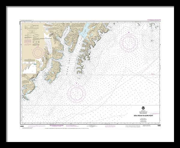 Nautical Chart-16681 Seal Rocks-gore Point - Framed Print