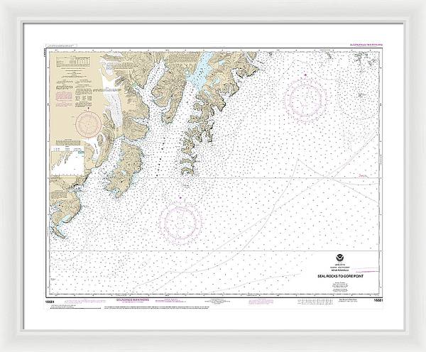 Nautical Chart-16681 Seal Rocks-gore Point - Framed Print