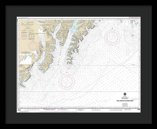 Nautical Chart-16681 Seal Rocks-gore Point - Framed Print