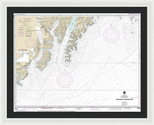 Nautical Chart-16681 Seal Rocks-gore Point - Framed Print