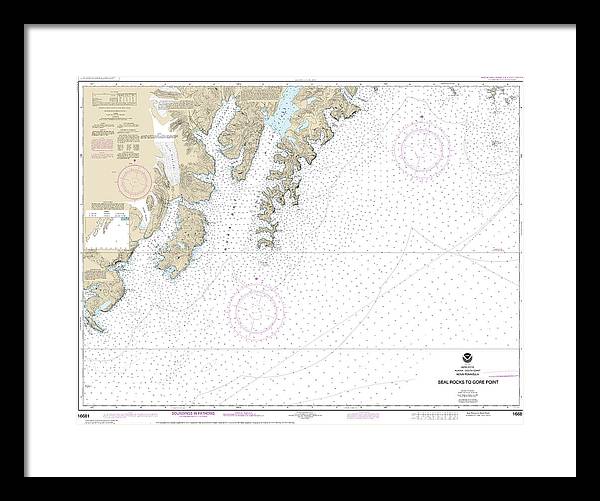 Nautical Chart-16681 Seal Rocks-gore Point - Framed Print