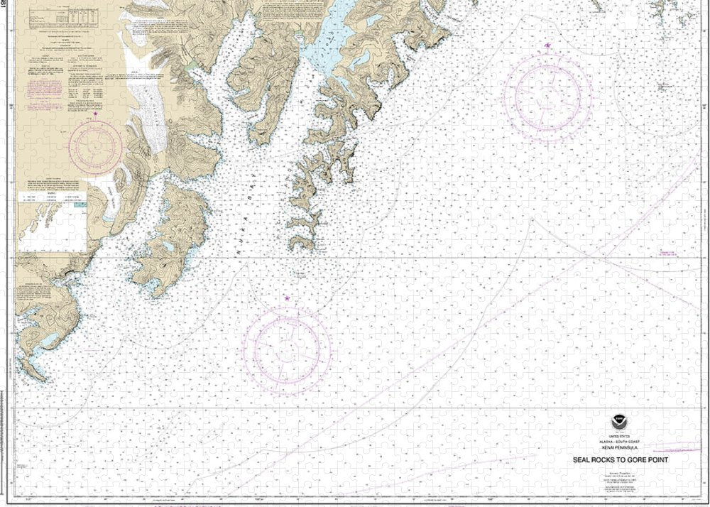 Nautical Chart-16681 Seal Rocks-gore Point - Puzzle