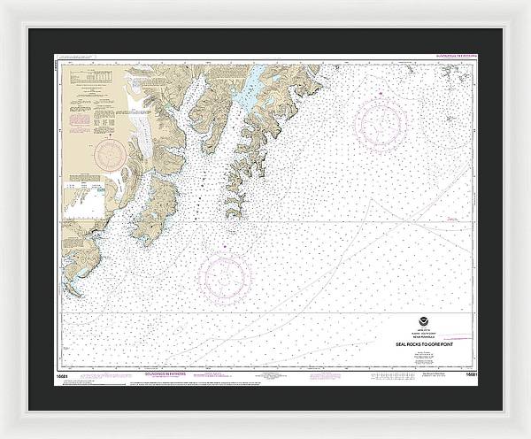 Nautical Chart-16681 Seal Rocks-gore Point - Framed Print