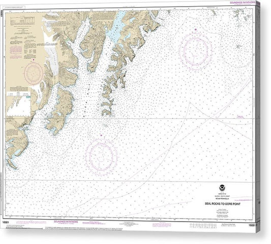 Nautical Chart-16681 Seal Rocks-Gore Point  Acrylic Print
