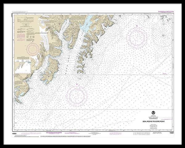 Nautical Chart-16681 Seal Rocks-gore Point - Framed Print