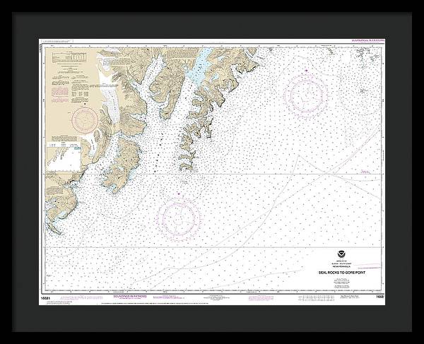 Nautical Chart-16681 Seal Rocks-gore Point - Framed Print