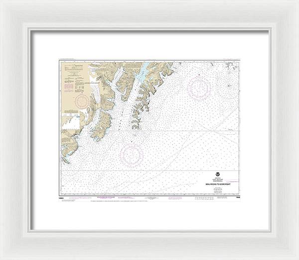 Nautical Chart-16681 Seal Rocks-gore Point - Framed Print