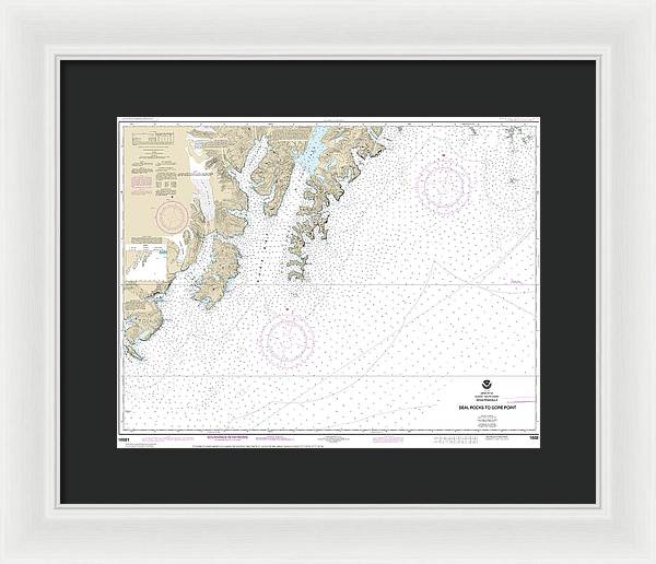 Nautical Chart-16681 Seal Rocks-gore Point - Framed Print