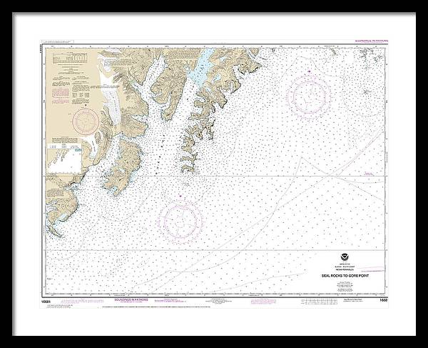 Nautical Chart-16681 Seal Rocks-gore Point - Framed Print