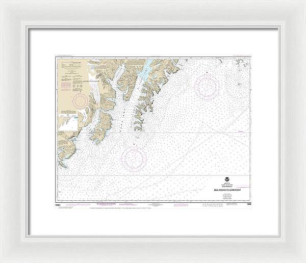 Nautical Chart-16681 Seal Rocks-gore Point - Framed Print