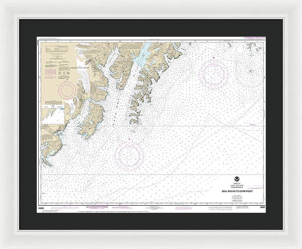 Nautical Chart-16681 Seal Rocks-gore Point - Framed Print