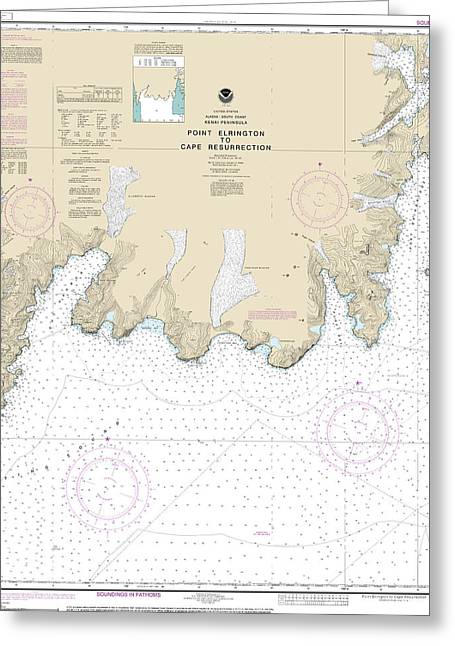 Nautical Chart-16683 Point Elrington-cape Resurrection - Greeting Card