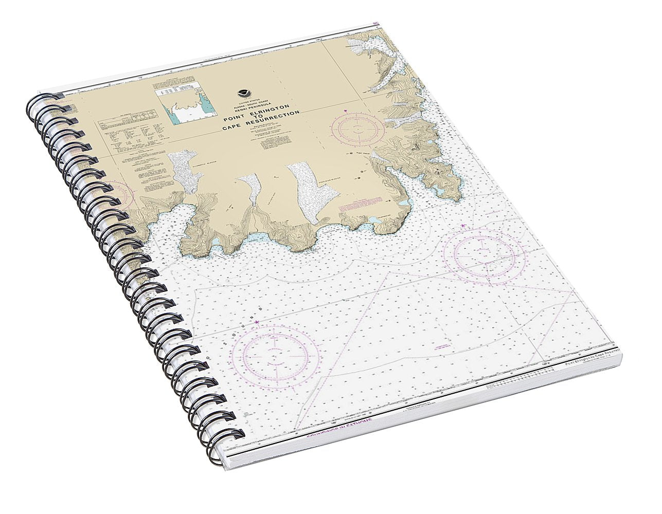 Nautical Chart-16683 Point Elrington-cape Resurrection - Spiral Notebook