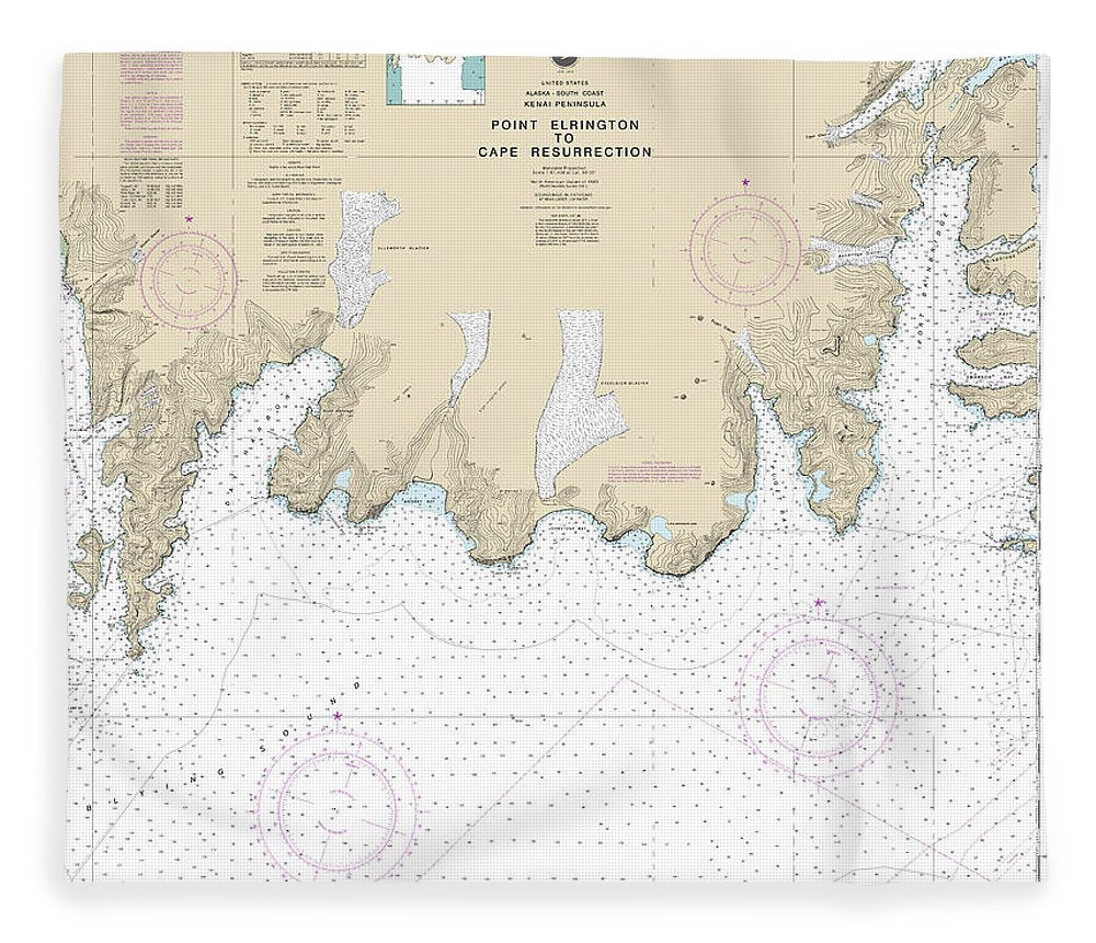 Nautical Chart 16683 Point Elrington Cape Resurrection Blanket