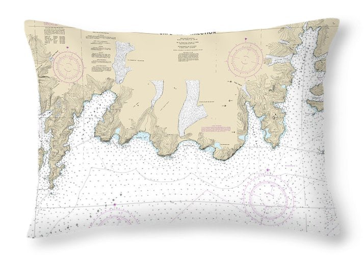 Nautical Chart-16683 Point Elrington-cape Resurrection - Throw Pillow