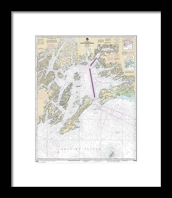 Nautical Chart-16700 Prince William Sound - Framed Print