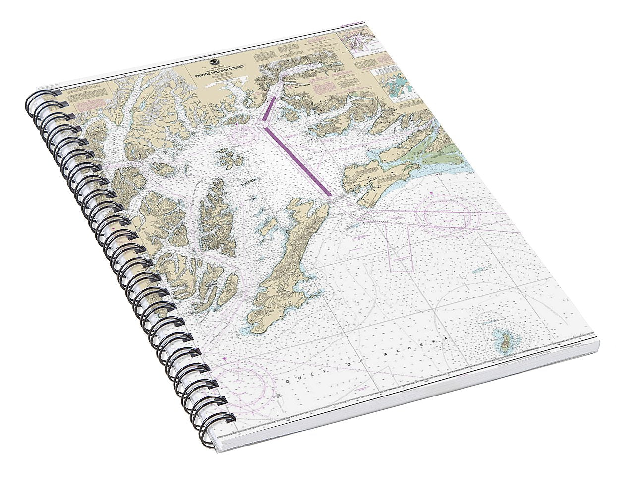 Nautical Chart-16700 Prince William Sound - Spiral Notebook