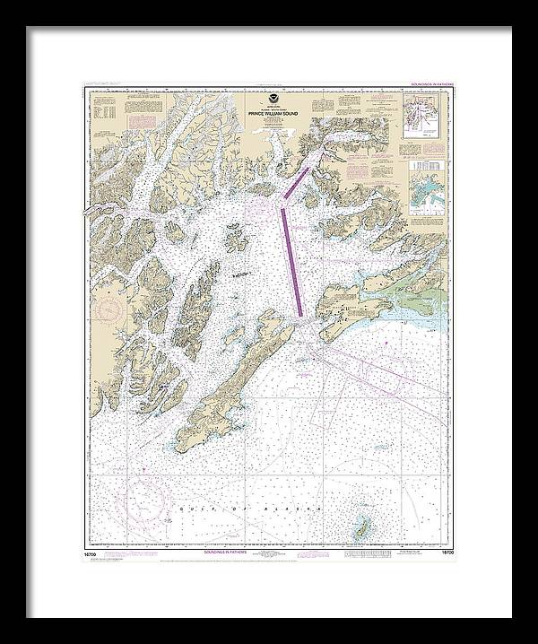 Nautical Chart-16700 Prince William Sound - Framed Print