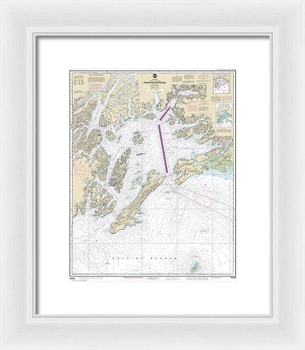 Nautical Chart-16700 Prince William Sound - Framed Print