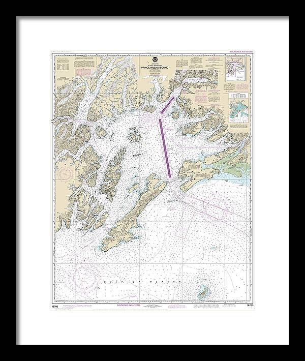 Nautical Chart-16700 Prince William Sound - Framed Print