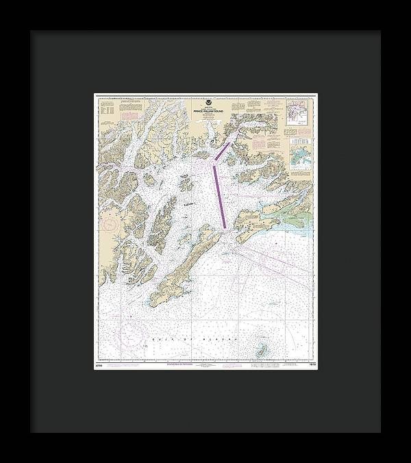 Nautical Chart-16700 Prince William Sound - Framed Print