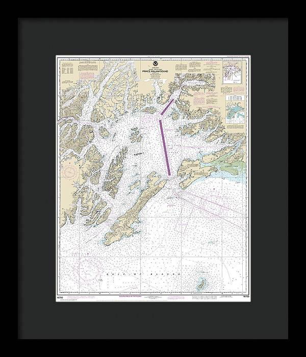 Nautical Chart-16700 Prince William Sound - Framed Print