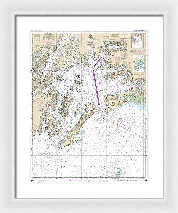 Nautical Chart-16700 Prince William Sound - Framed Print